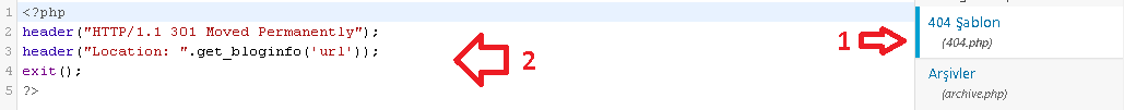 404 sayfa yonlendirme