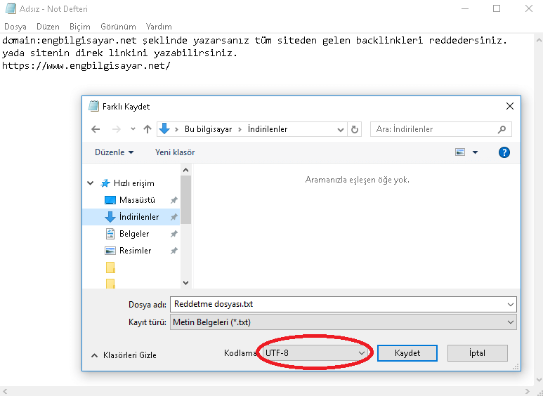 reddetme dosyası