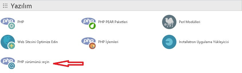 cpanel php sürümü